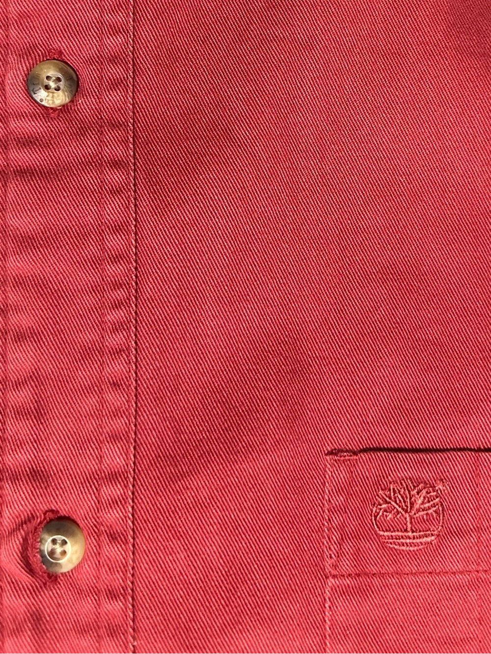 Timberland Vintage 90s Long Sleeve Cotton Twill Button Down Shirt Red XL